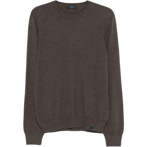 Fay maglione girocollo in lana - marrone
