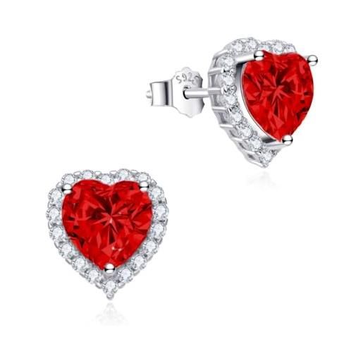 Anello pavè con cuoricino rosso in argento 925 - Phy Gioielli