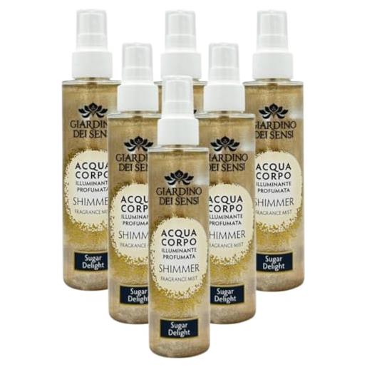 Giardino dei sensi sugar delight - acqua corpo illuminante profumata shimmer spray 150 ml, dolce vaniglia & zucchero - effetto brillante, estiva, ideale per pelle luminosa (6)