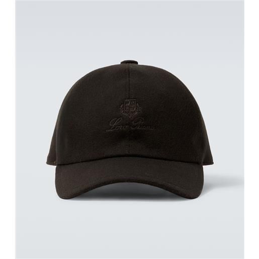 Loro Piana cappello da baseball in suede con logo ricamato