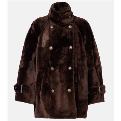 Brunello Cucinelli giacca doppiopetto in shearling