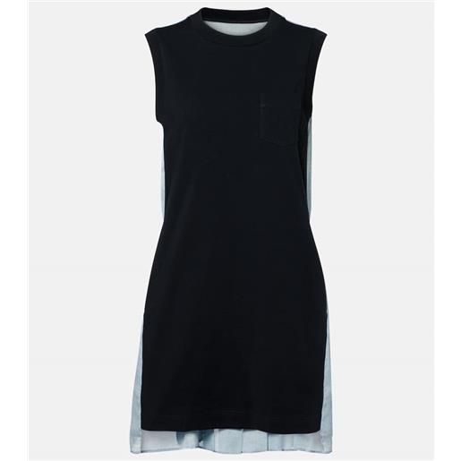 Sacai miniabito in jersey di cotone