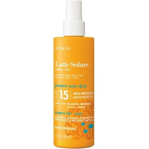 Pupa latte solare spf15 200ml - latte solare corpo media prot. 