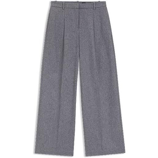 BOSS pantaloni regular fit a gamba larga in morbida flanella, grigio