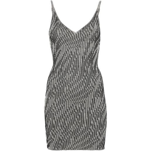 Jacquemus abito corto con effetto jacquard - nero