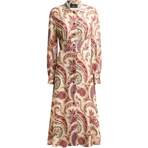 ETRO abito midi con stampa paisley - toni neutri