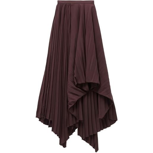 Alexander McQueen gonna plissettata asimmetrica - marrone