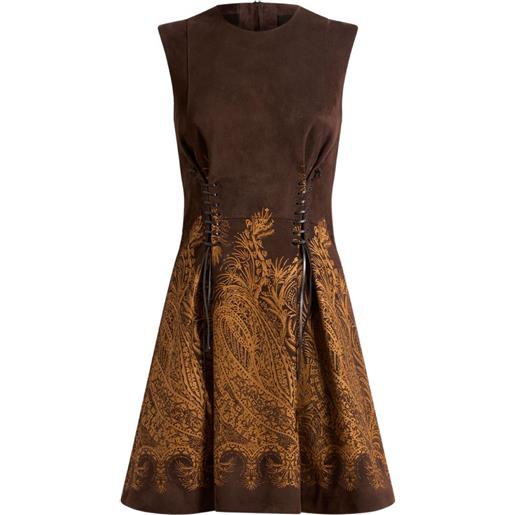 ETRO abito corto con stampa paisley - marrone