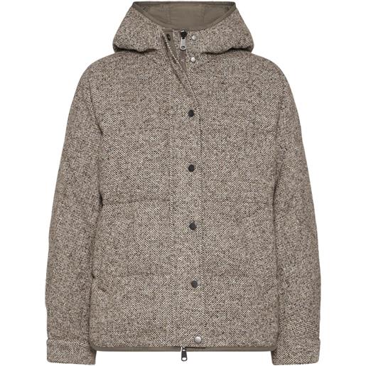 Brunello Cucinelli piumino con motivo chevron - marrone