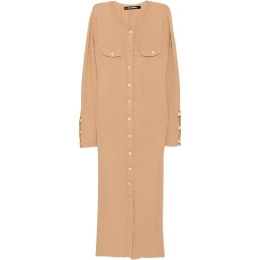 Karl Lagerfeld abito lungo a coste - marrone