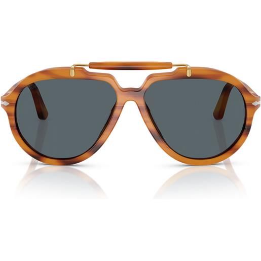 Persol occhiali da sole po0202s 960/r5 x netflix serie senna marrone/blu unisex