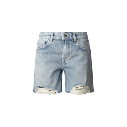 Pepe Jeans per donna. Pl801186mq7 pantaloncini blu normali usurati [3230037], casual, cotone, denim