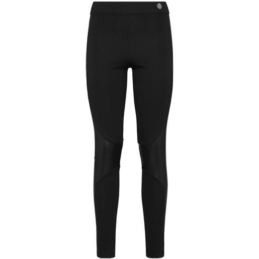 Philipp Plein leggings in pelle sintetica - nero