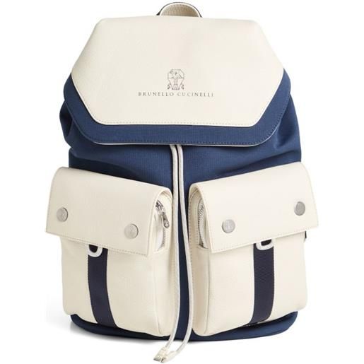 Brunello Cucinelli Kids zaino con coulisse - blu