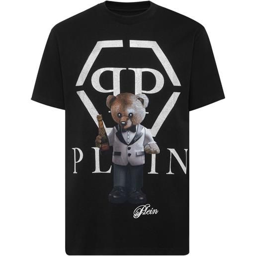Philipp Plein t-shirt con stampa orsetto - nero