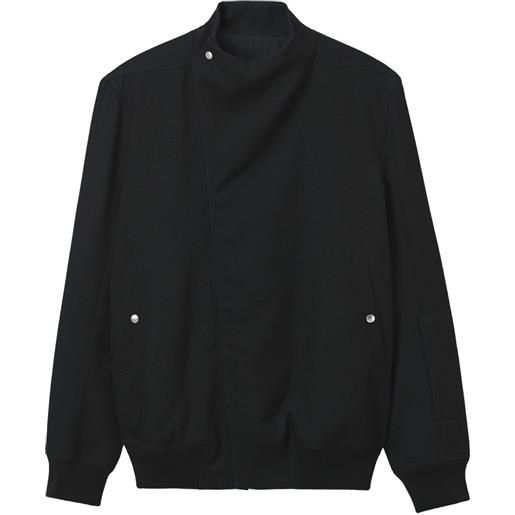 Rick Owens giacca asimmetrica a collo alto - nero