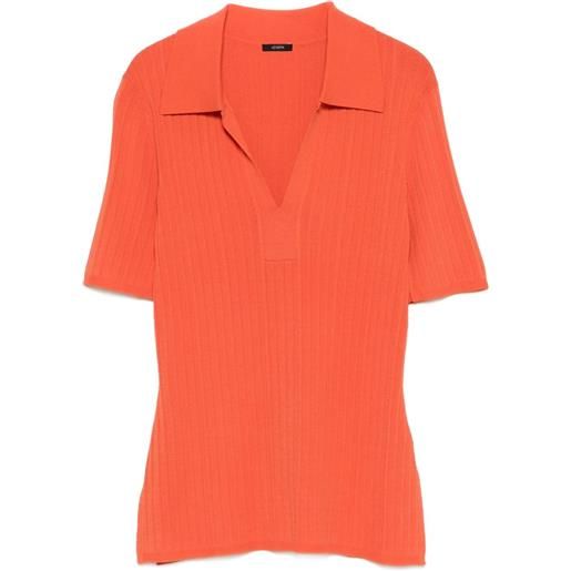 JOSEPH top a coste con colletto polo - arancione