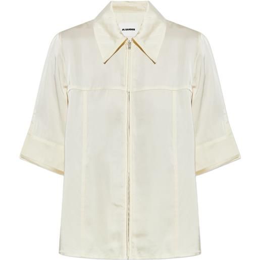 Jil Sander camicia con zip - toni neutri