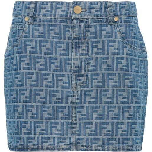 FENDI minigonna con motivo ff - blu