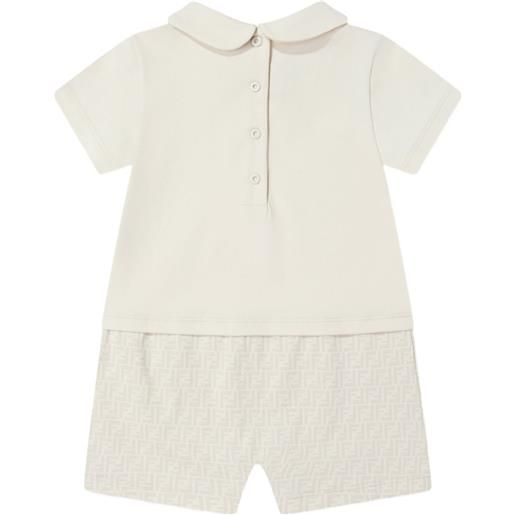 Fendi Kids tutina con motivo ff - toni neutri