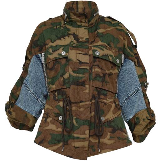 3.1 Phillip Lim giacca denim con stampa camouflage - blu
