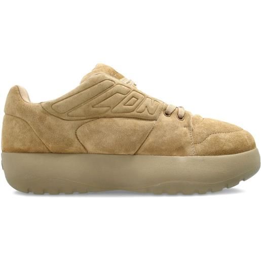 DSQUARED2 sneakers con logo in pelle scamosciata - marrone