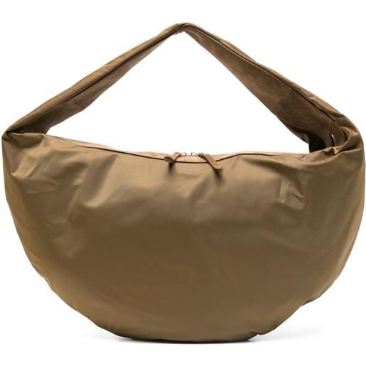 KHAITE borsa a spalla con finiture in pelle scamosciata - verde