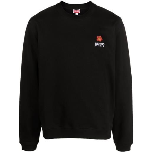 Kenzo felpa con ricamo boke flower - nero