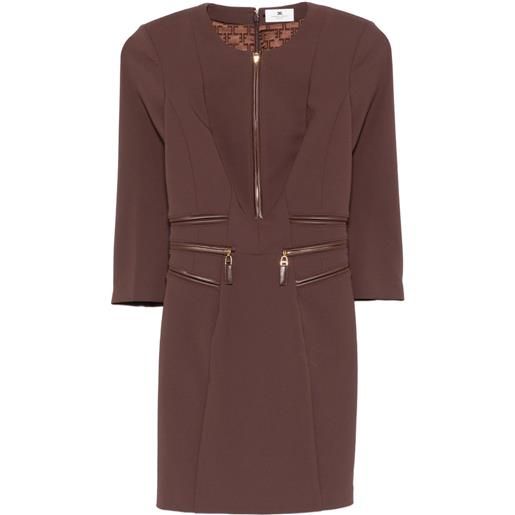 Elisabetta Franchi abito con zip - marrone