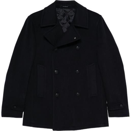 Tagliatore cappotto doppiopetto in lana - blu