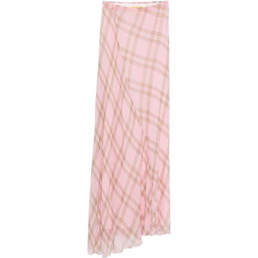 Marques'Almeida abito lungo tartan - rosa