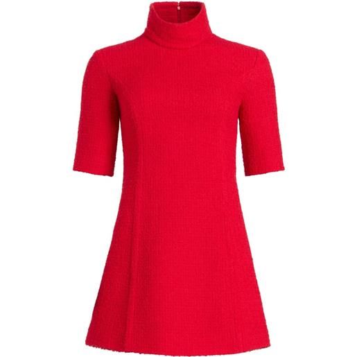 Patou abito in tweed a collo alto - rosso