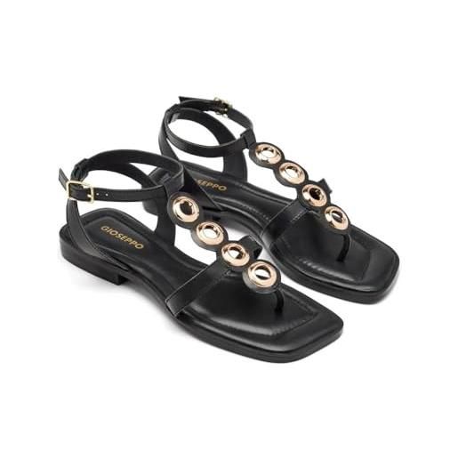 Emmanuela Sandali in pelle piatta a mano greco, sandali con cinturini alla caviglia di alta qualità con fibbia regolabile, scarpe estive con polsino della caviglia, bianco, 36 EU