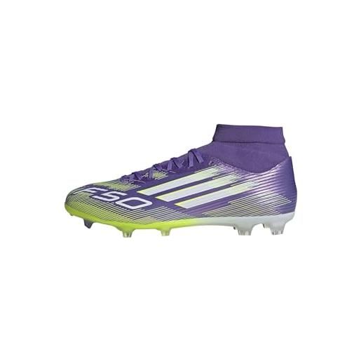 adidas unisex - adulto f50 league mid firm ground/multi ground football boots, purple rush/cloud white/lucid lemon, 40 2/3 eu