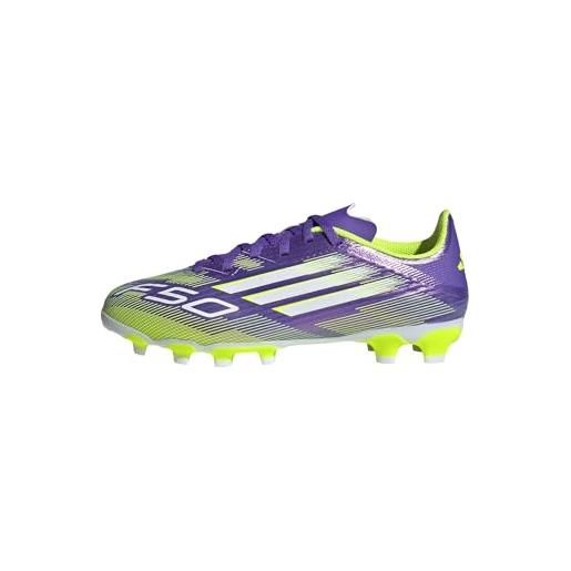 adidas f50 league multi ground football boots kids, scarpe da calcio unisex-bambini, purple rush/ftwr white/lucid lemon, 29 eu