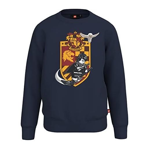 LEGO harry potter sweatshirt pullover gryffindor lwstorm 104 maglia di tuta, 590 dark navy, unisex - bambini, 110