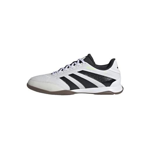 adidas predator league indoor football boots, scarpe da calcio unisex-adulto, cloud white/core black/lucid lemon, 47 1/3 eu