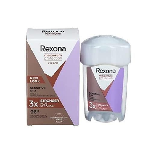 Rexona - 3 bastoncini per crema deodorante da donna, massima protezione - sensitive dry - 45 ml