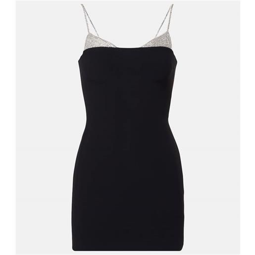 David Koma miniabito in cady con decorazioni