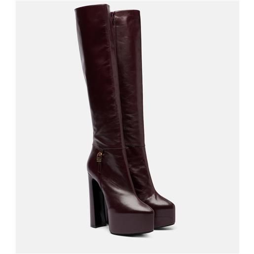 Saint Laurent stivali nico in pelle con plateau