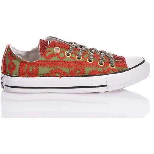 Converse ox flamenco red green