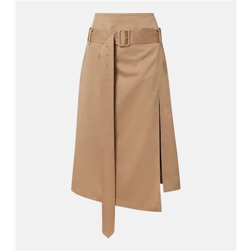 Acne Studios gonna midi innara in twill di cotone con cintura