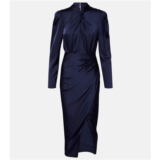 Self-Portrait abito midi in raso drappeggiato