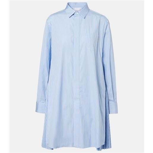 Sacai abito chemisier in popeline di cotone a righe
