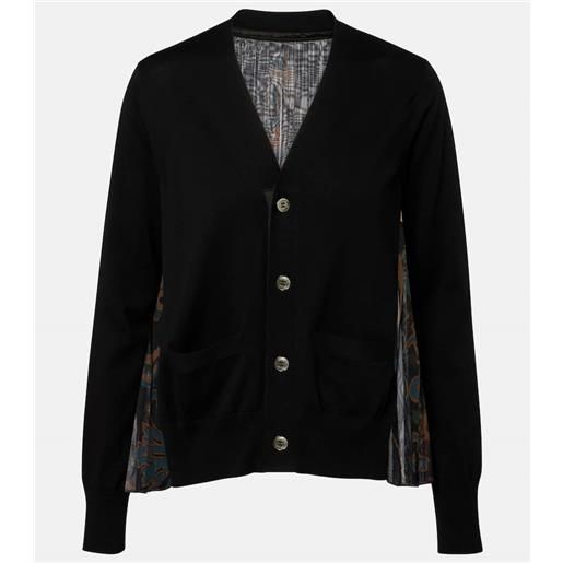 Sacai cardigan in tulle di cotone