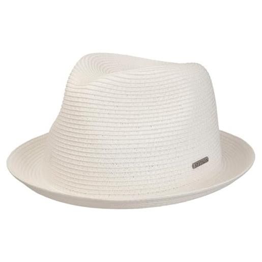 Stetson dawson cappello di paglia fedora pork pie con protezione uv 40 unisex primavera estate