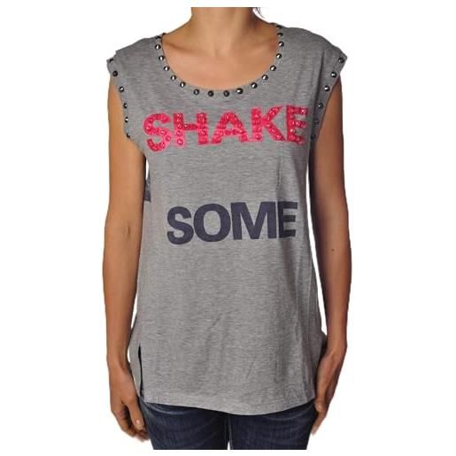 TWINSET twin-set canotta top shake con applicazioni e stampa k2s5th-00082 grigia tg (m)