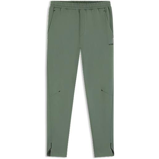 BOSS pantaloni ad asciugatura rapida con logo riflettente, verde