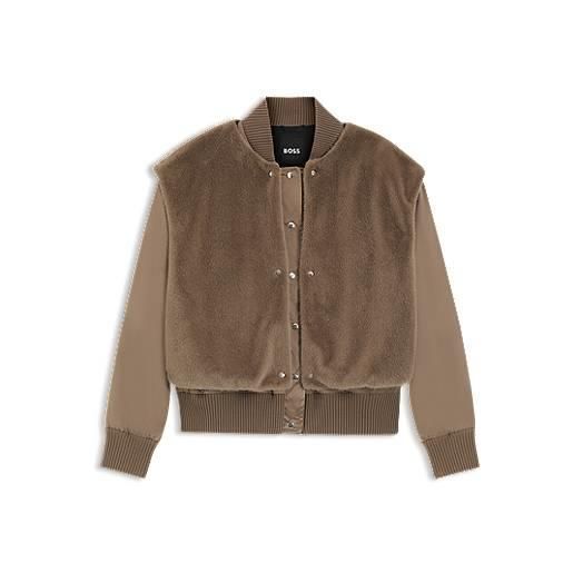 BOSS bomber in raso con gilet in materiale sintetico rimovibile, marrone