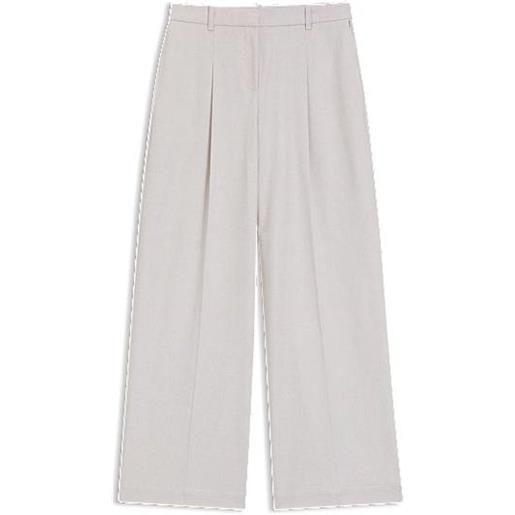 BOSS pantaloni regular fit a gamba larga in morbida flanella, colore neutro